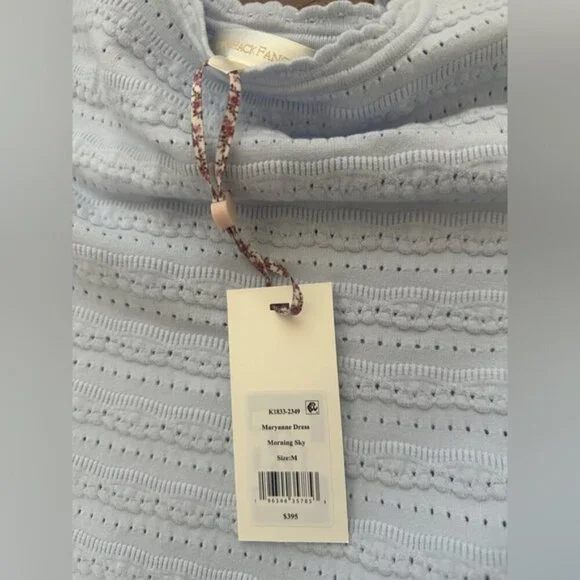 NWT LoveShackFancy Maryanne Knit Mini Dress Morning SKy Light Blue | size M - Picture 10 of 11